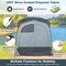 2-Person Shower Tent with Dressing Room Waterproof Polyester Fiberglass Frame Gray